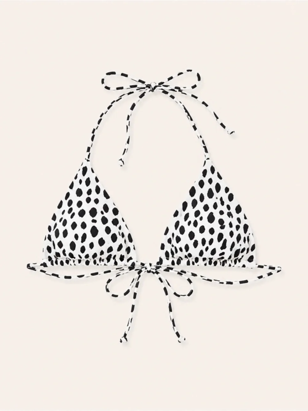 5/$25 🎉 Black & White Dalmatian Print Triangle Bikini Top – Size Small